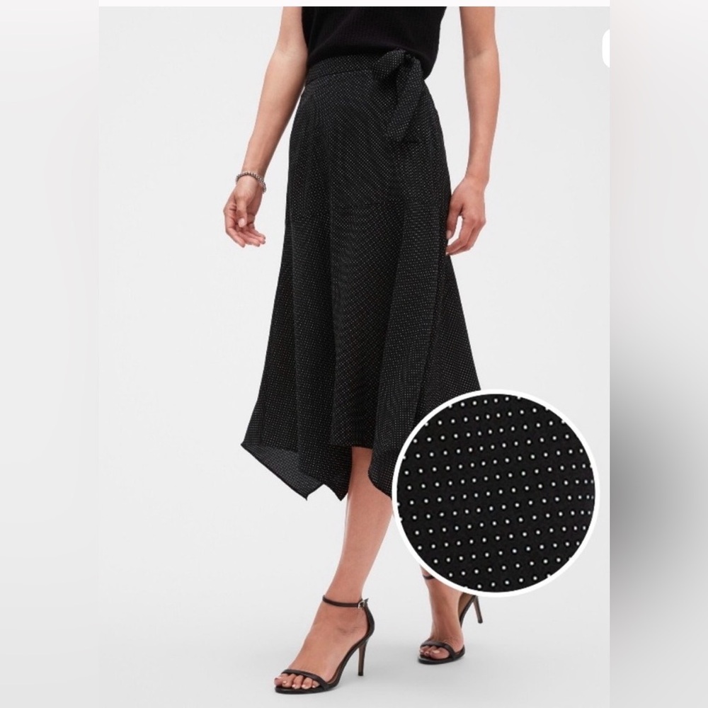 Banana Republic Black Asymmetrical Tie Waist Skirt